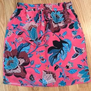 Pink floral LOFT skirt, NWT, XXS